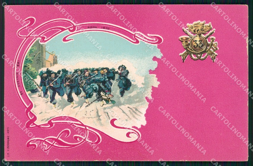 MILITARI 33º BATTAGLIONE Bersaglieri cartolina XF1413 EUR 7,00