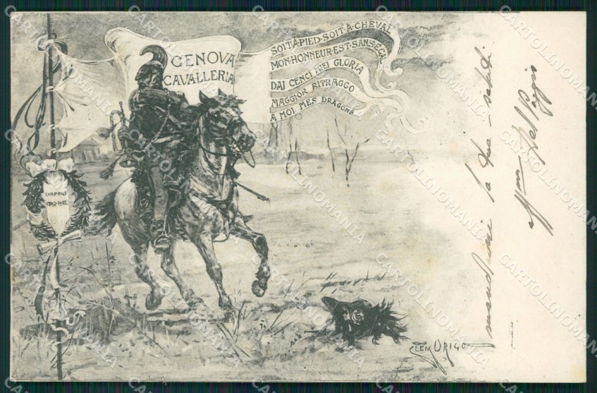 1897 VICENZA Mensa Ufficiali 4 Reggimento Genova Cavalleria Menù