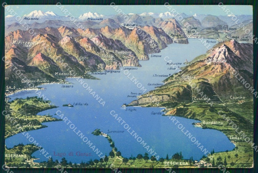 Dettagli Su Brescia Sirmione Lago Di Garda Cartina Geografica Mappe Cartolina Mx1525