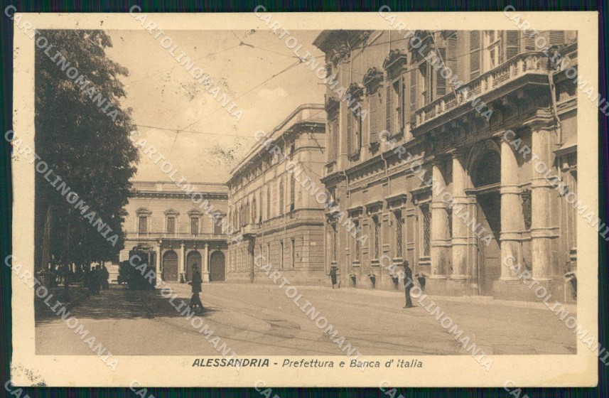 Alessandria Citta Prefettura Banca D Italia Tram Cartolina Rb5387 Ebay